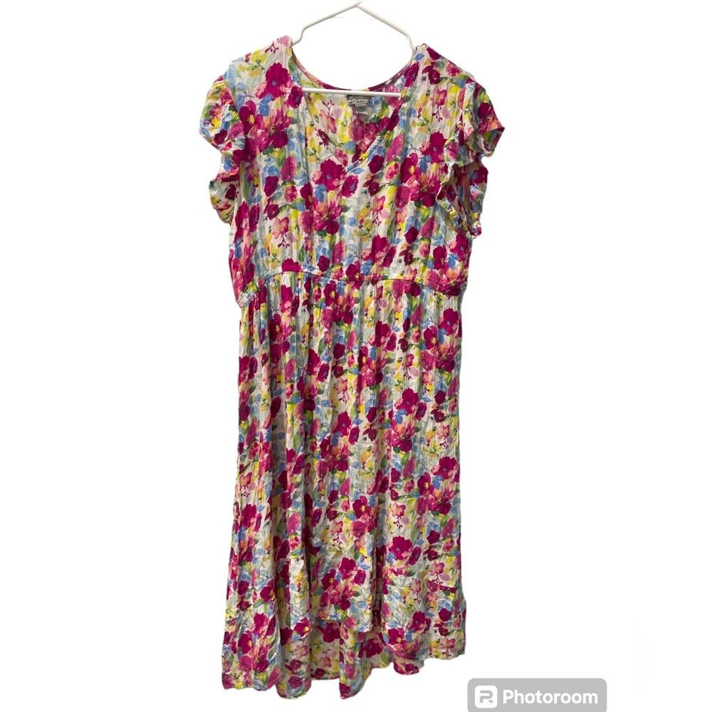 Studio west floral gauzy flowy dress size-XL